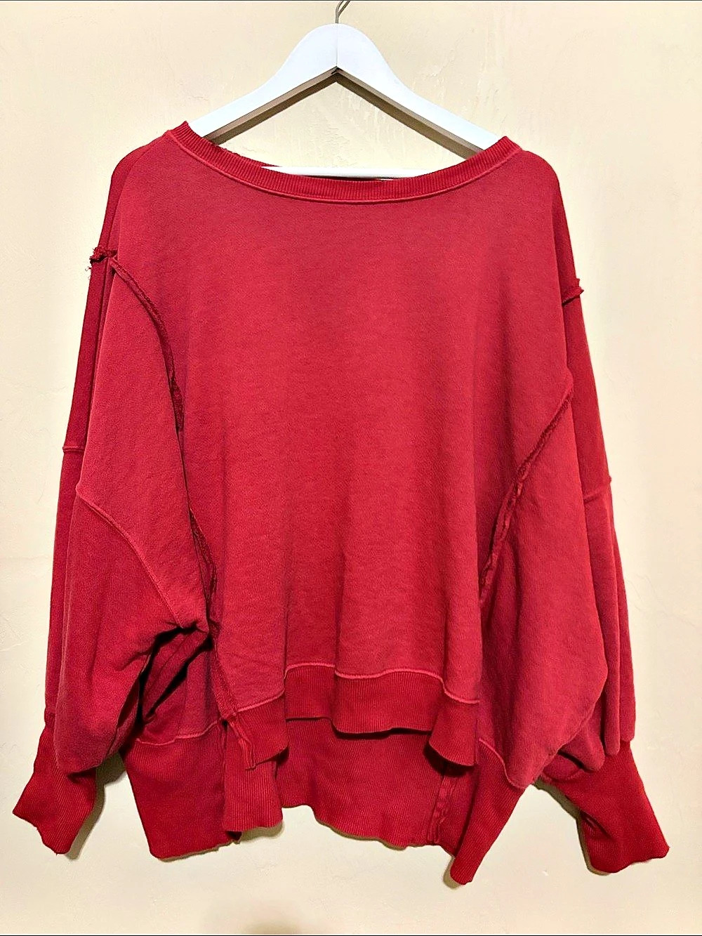 Free People We The Free Red  Camden Sweatshirt. Worn Twice. Excellent Condition!
